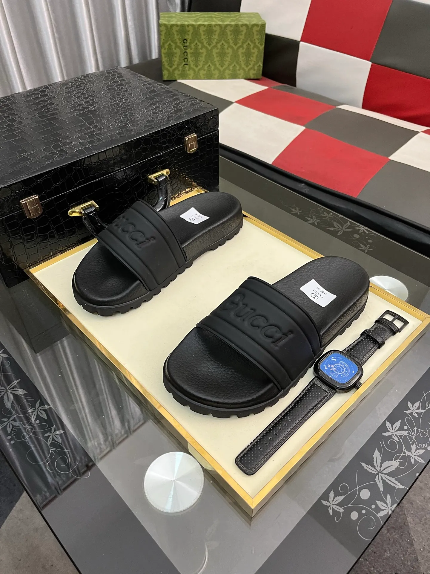 Men's men's shoes💰260⌚️⌚️ＧＵＣＣＩ.Gucci.Official website 1:1 popular slippers hot sale! Original original material 🩴 SIZE: 38-46 (45.46 non-refundable)